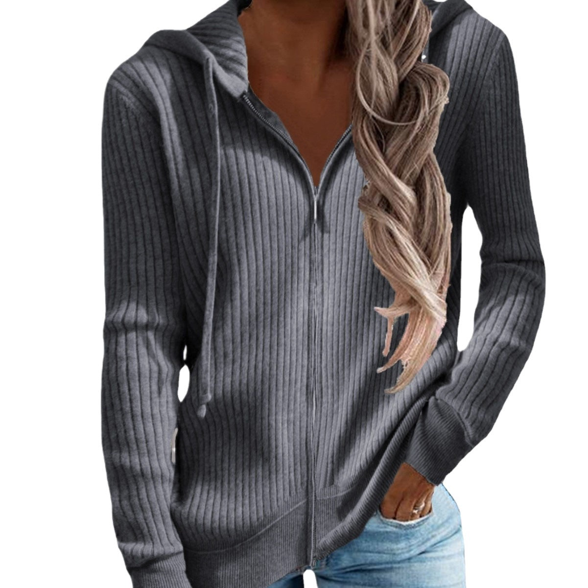 Dame cardigan avec capuche et poches latérales Chic und Stil