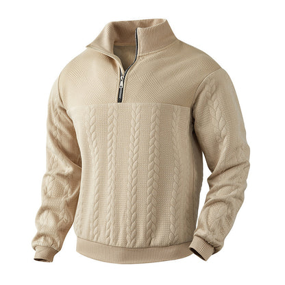 Pull mode pour homme avec un design structuré moderne et un col haut Chic und Stil
