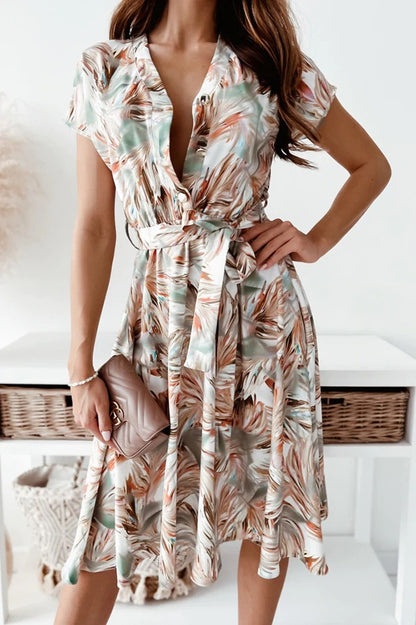 Women's A-line Dress with Button Closure Chic and Style