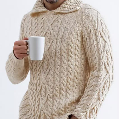 Pull à capuche en grosse maille pour hommes Chic und Stil