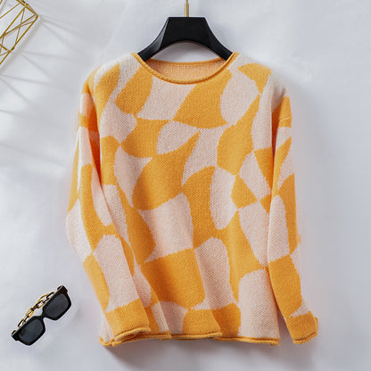 Pull over en tricot pour femmes avec motif moderne et coupe décontractée Chic und Stil