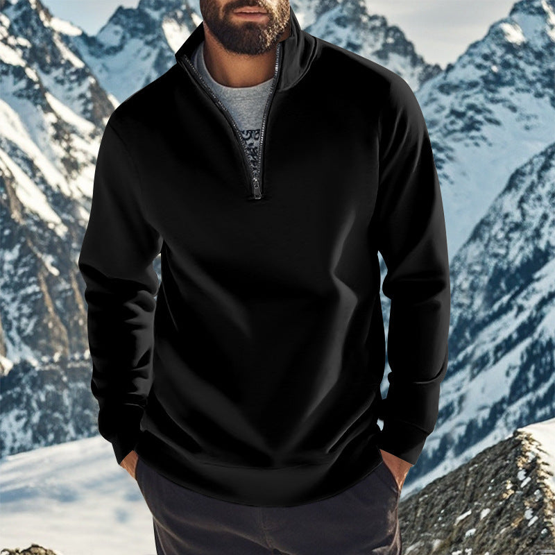 Fleece pullover for men with half-zip Chic und Stil