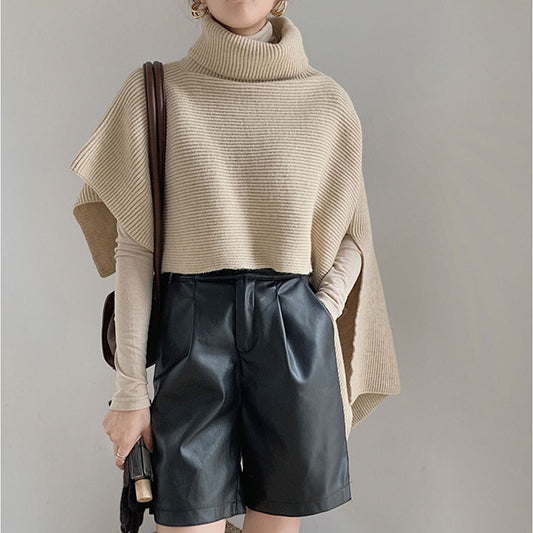 Pull en tricot oversize pour femmes avec col montant Chic und Stil
