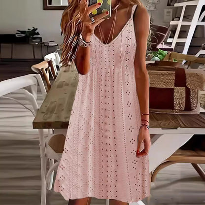 Robe slip légère brodée pour femmes Chic und Stil
