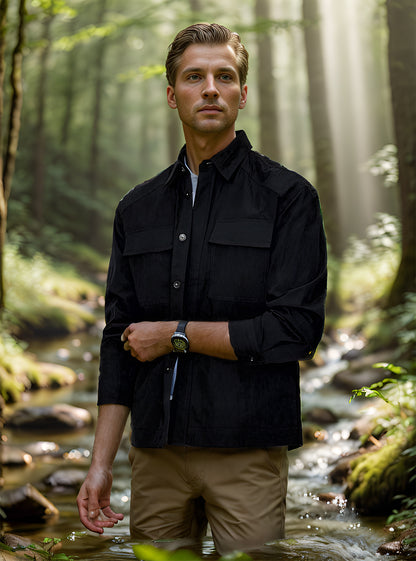 Chemise de camping polyvalente pour hommes avec poches pratiques et propriétés respirantes Chic und Stil