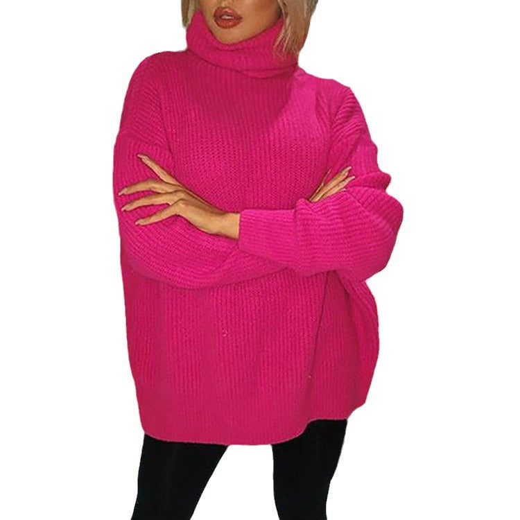 Pull à col roulé en gros tricot pour femmes avec coupe oversize Chic und Stil