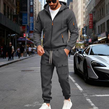 Chic und Stil men's sporty hoodie and cargo pants set