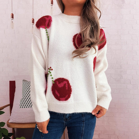 Pull à tricoter pour femmes avec motif cœur créatif et matériau doux Chic und Stil