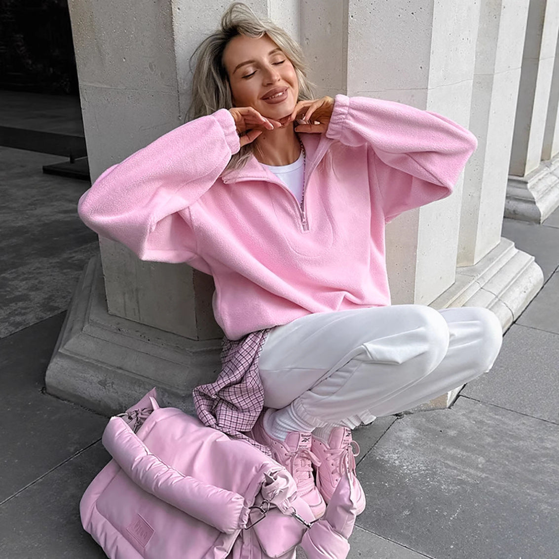 Dames Fleece Pull Chic und Stil