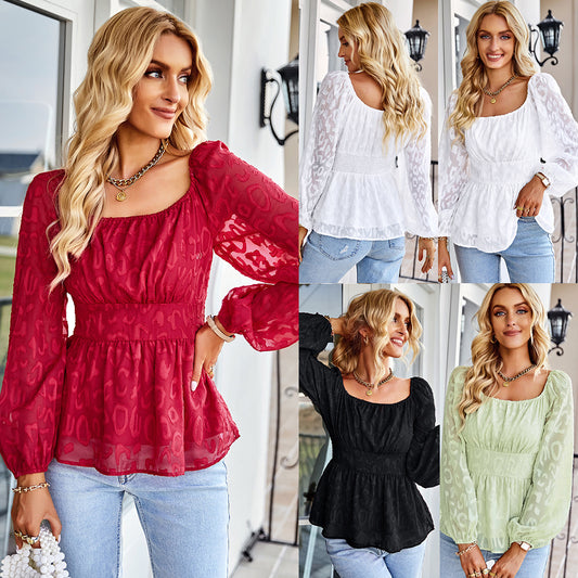 Blouse pour femmes avec insertion élastique à la taille et manches bouffantes Chic und Stil
