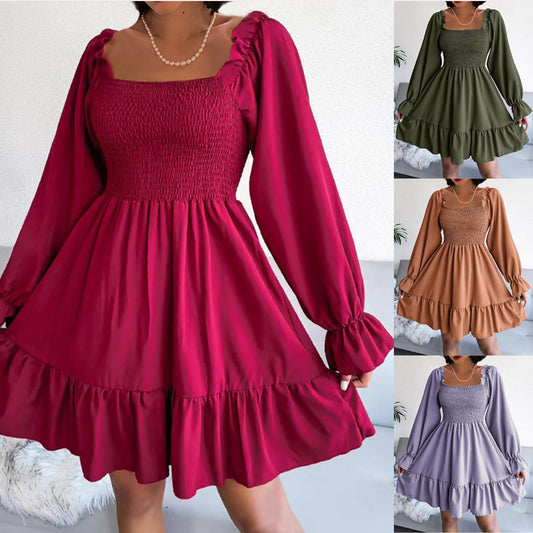 Robe volant pour femmes avec des manches bouffantes et taille élastique Chic und Stil