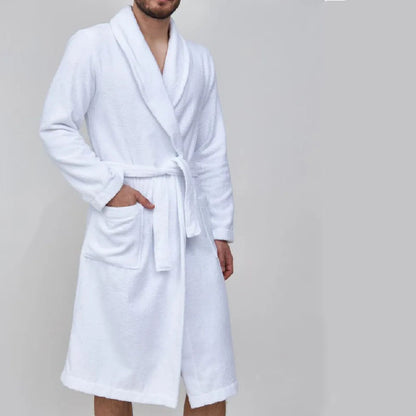 Cozy terry bathrobe for men with belt Chic und Stil