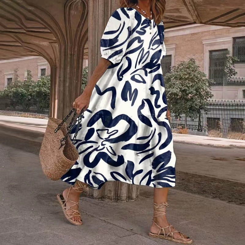 Robe maxi d'été à motifs floraux Chic und Stil pour femmes