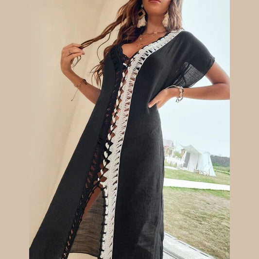 Dames Élégante robe de plage avec superposition en dentelle Chic und Stil