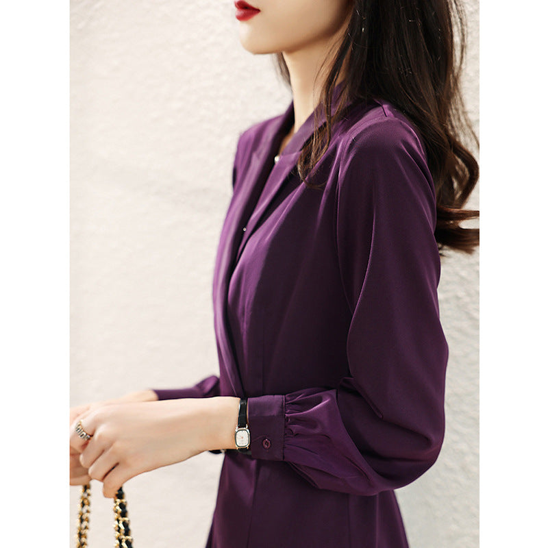 Robe élégante à manches longues pour femmes avec ceinture Chic und Stil
