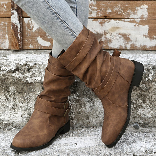 Bottes robustes pour femmes avec boucles tendance et design décontracté Chic und Stil