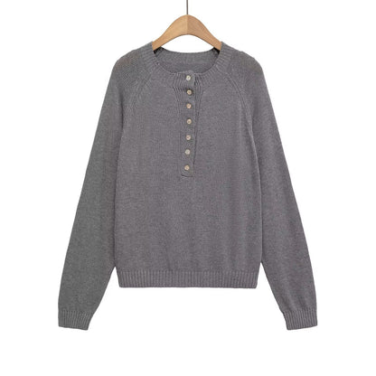 Pull femme en molleton avec patte de boutonnage Chic und Stil