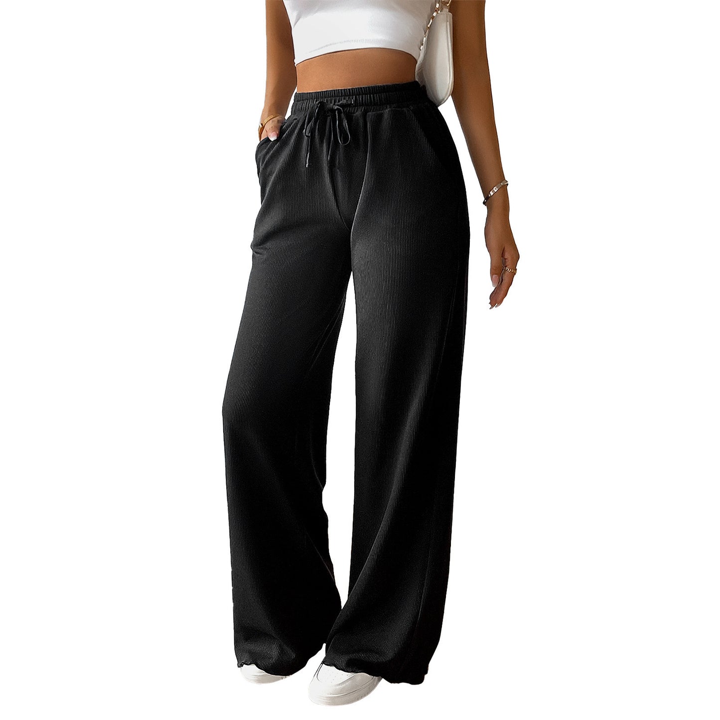 Chic and Style high-waisted casual pants for women with elastic waistband