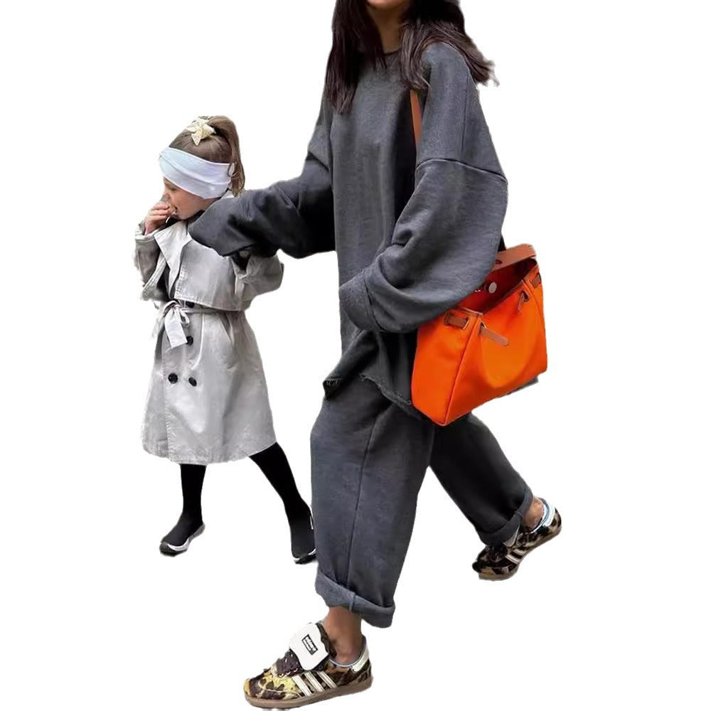 Dames confortable pull surdimensionné et ensemble pantalon lounge Chic und Stil