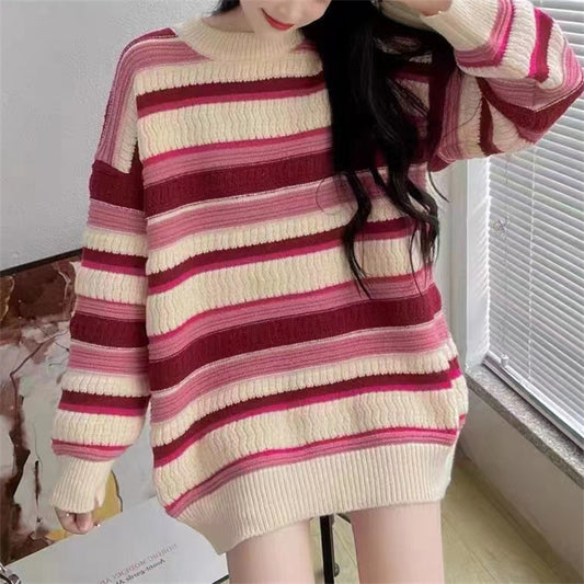 Pull décontracté pour femmes avec motif rayé texturé Chic und Stil