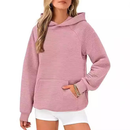 Pull à capuche décontracté pour femmes en coton structuré Chic und Stil