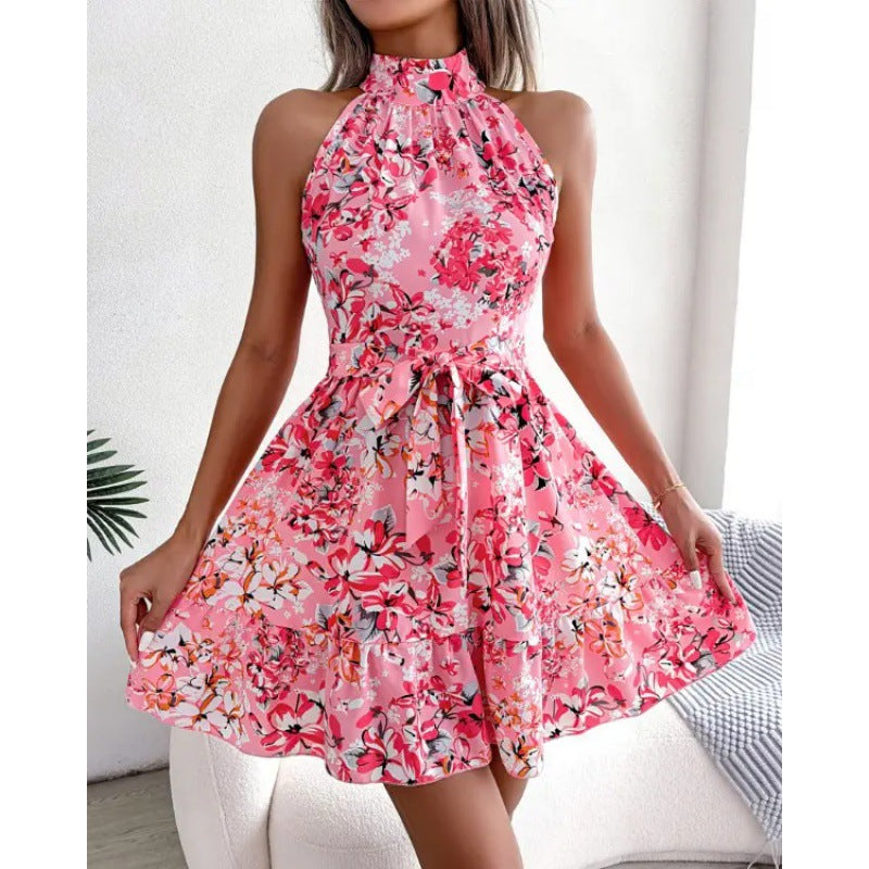 Robe A-ligne à fleurs à bretelles spaghetti Chic und Stil