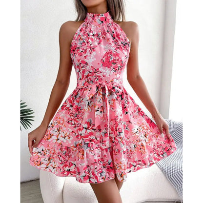 Robe A-ligne à fleurs à bretelles spaghetti Chic und Stil