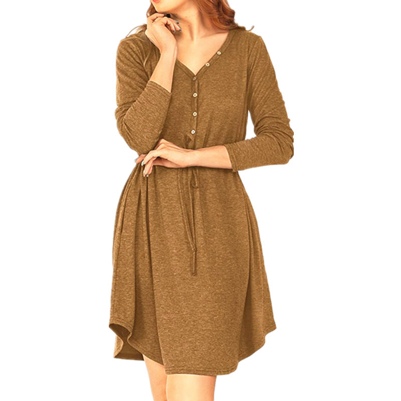 Robe portefeuille décontractée pour femmes avec détails en bouton et cordon de taille Chic und Stil