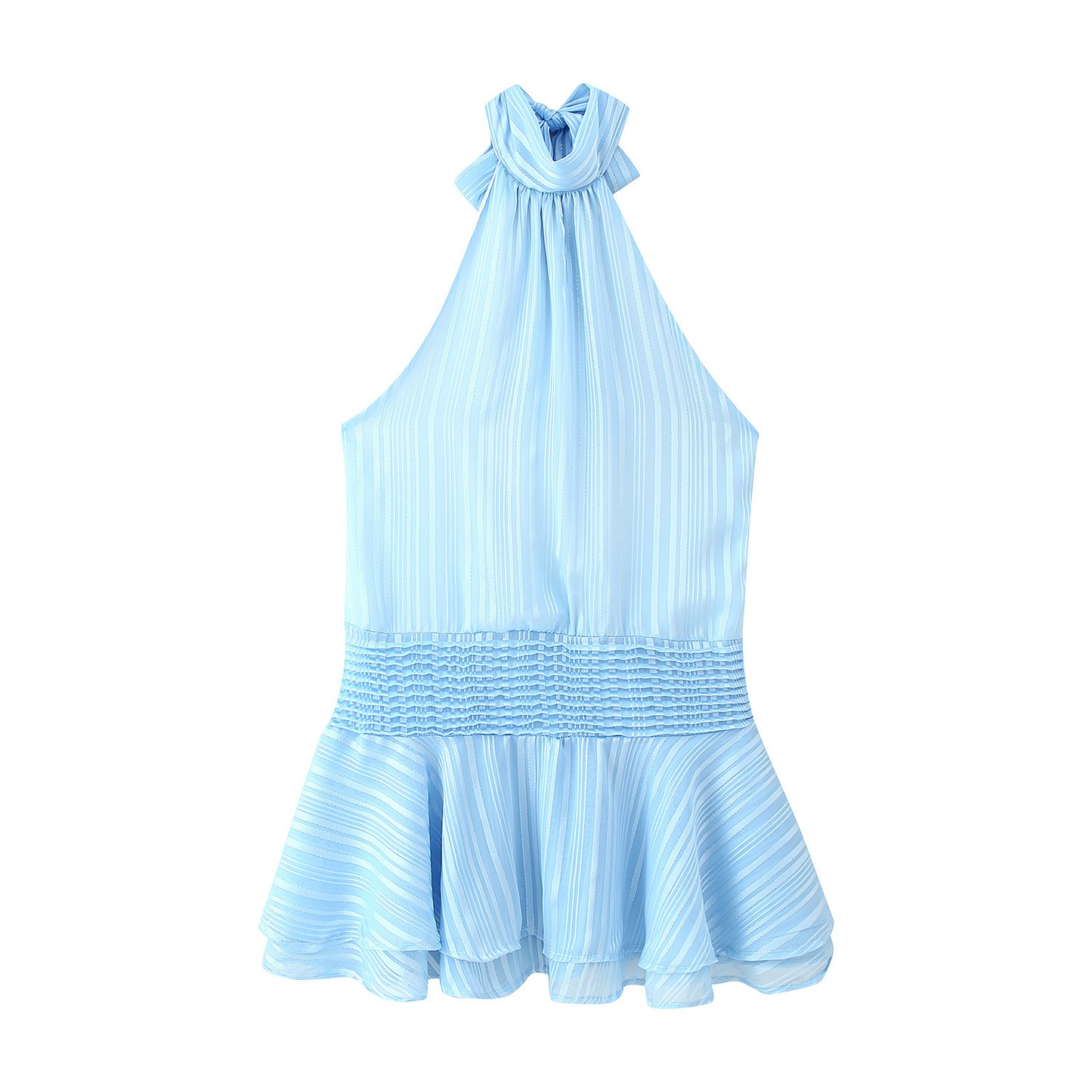 Dame Top à dos nu avec ourlet volants et taille élastique Chic und Stil