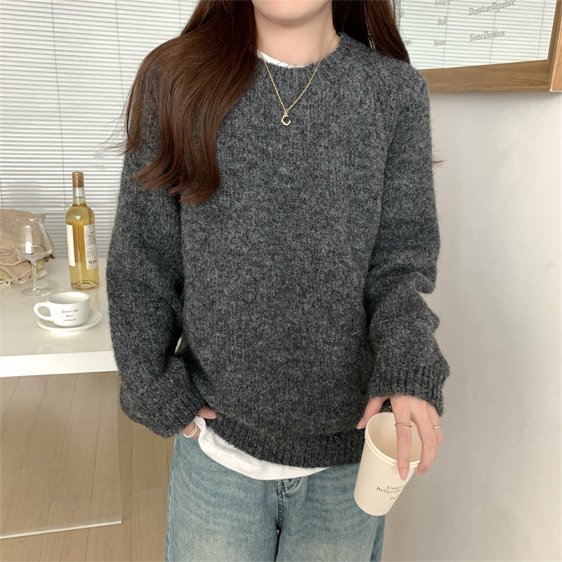 Pull en tricot décontracté pour femmes avec col rond et matériau doux Chic und Stil