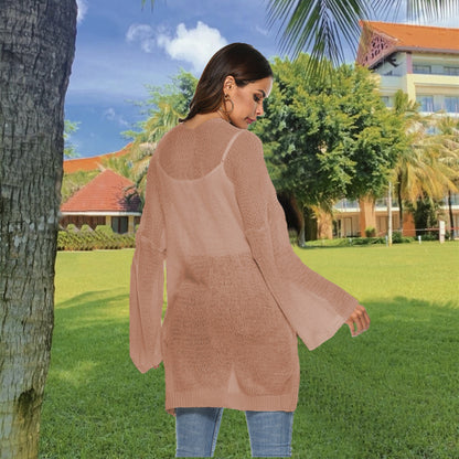 Femme Pull en tricot long à coupe ample et manches confortables Chic und Stil