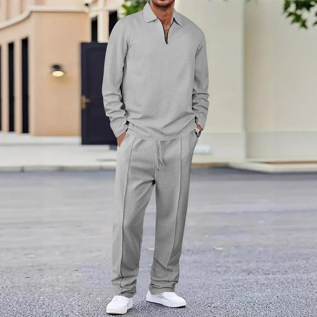 Men's sports hooded top set and stretch pants in breathable structured material Chic and Style