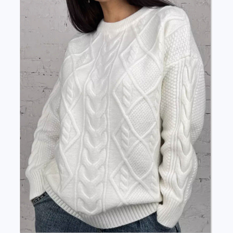Pull en tricot oversized pour femmes avec motif en torsades Chic und Stil