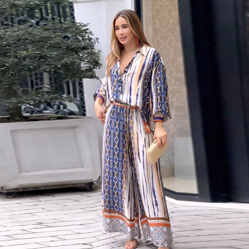 Robe maxi élégante pour femmes avec un motif graphique moderne et une partie poitrine cintrée Chic und Stil