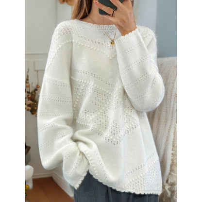 Pull en tricot doux pour femmes avec des motifs de structure raffinés et une coupe décontractée Chic und Stil