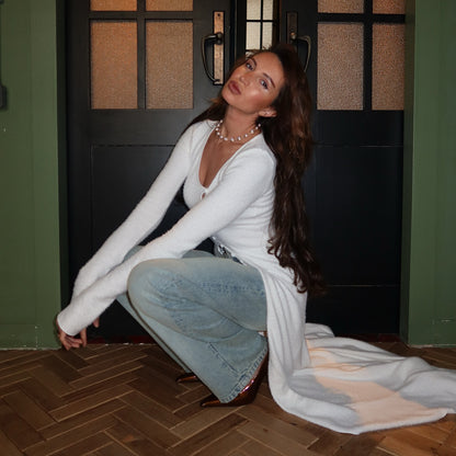 Dames élégante robe maxi avec de fins détails de boutons Chic und Stil