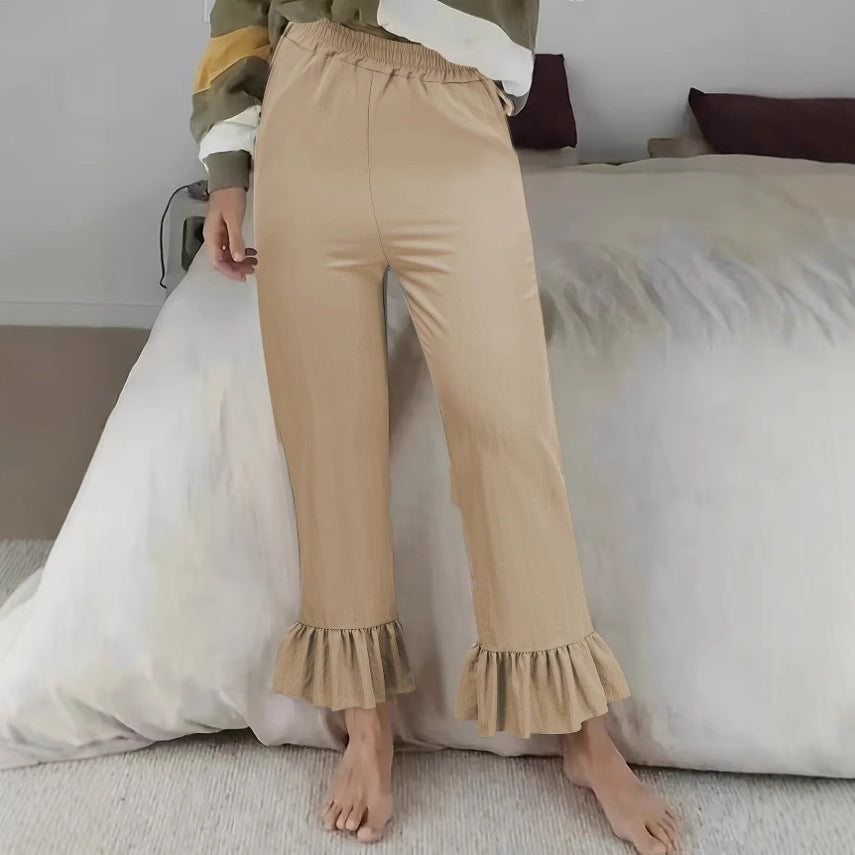 Elegant palazzo pants for women with ruffle finishes Chic and Style