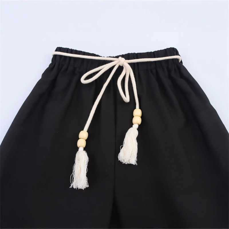 Damen weite, bestickte Strandhose mit elastischem Bund Chic und Stil