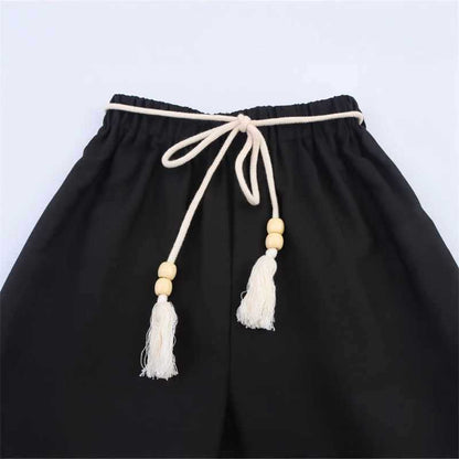 Damen weite, bestickte Strandhose mit elastischem Bund Chic und Stil