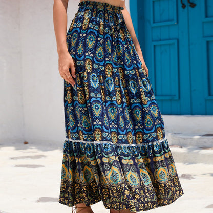 Robe maxi boho femme avec design à volants Chic und Stil