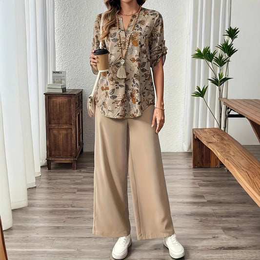 Blouse chemise pour femmes avec motif floral Chic und Stil