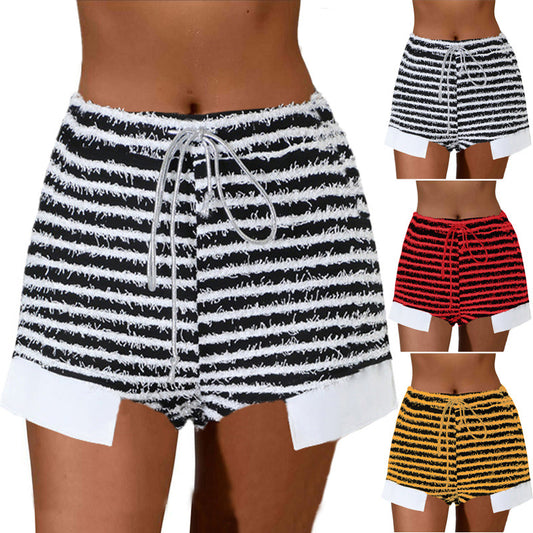 Shorts Chic und Stil taille haute rayées de loisirs pour femmes