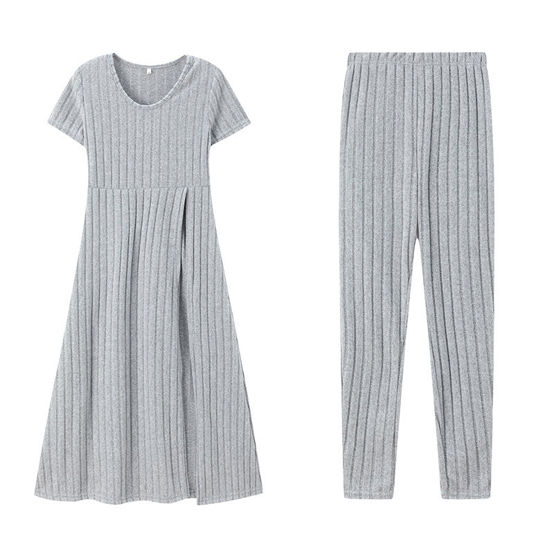 Robe en tricot confortable pour femme et ensemble de leggings Chic und Stil