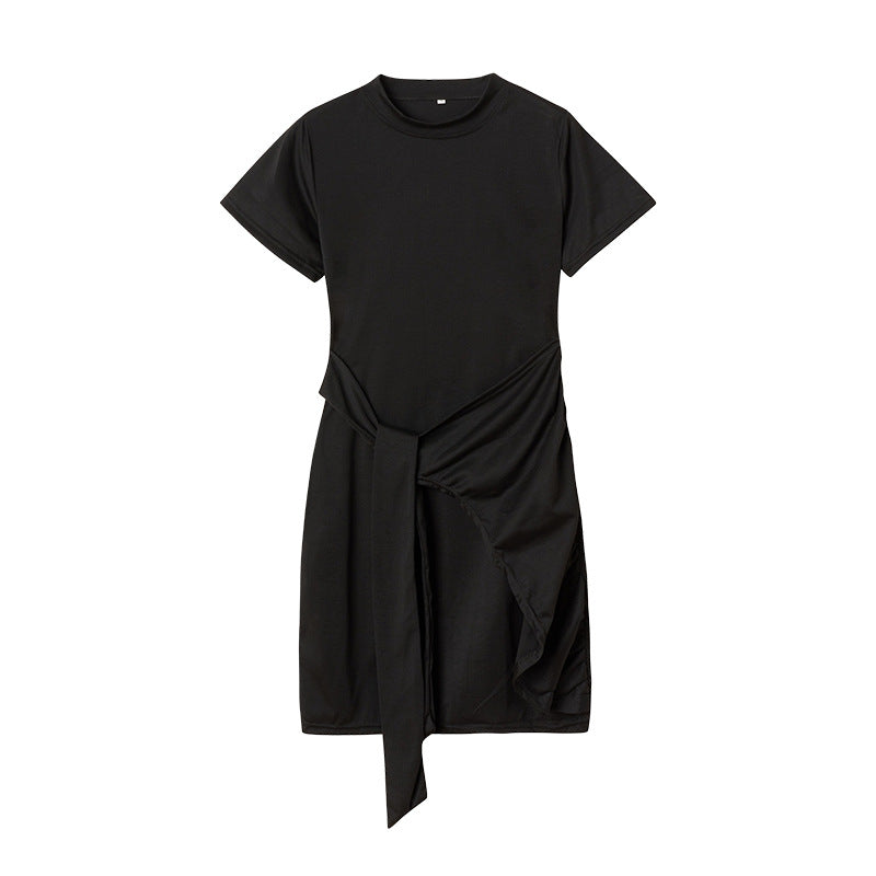 Robe T-Shirt drapée de loisirs pour femmes Chic und Stil