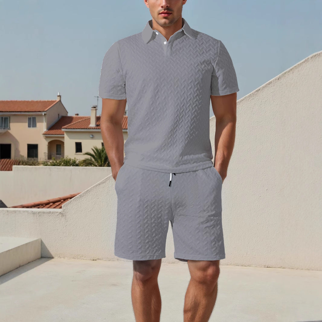 Ensemble de polo et shorts pour hommes avec design respirant et taille élastique Chic und Stil