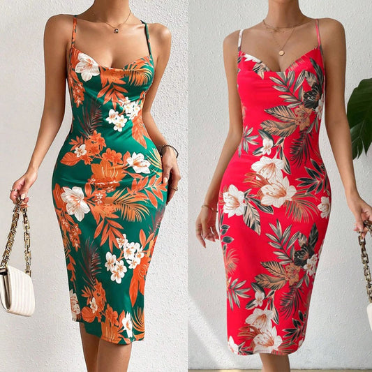 Robe midi bodycon fleurs Chic und Stil pour femmes