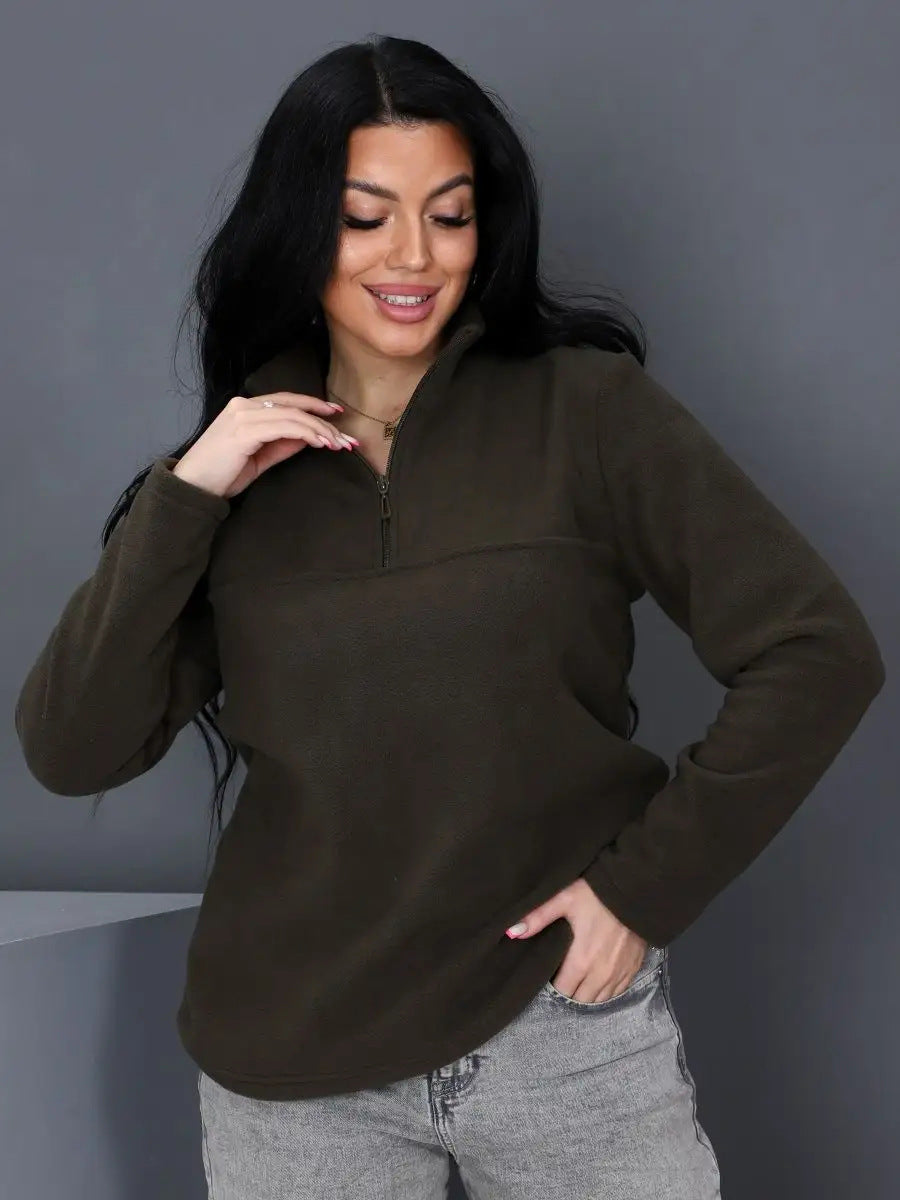 Dames pull en polaire avec col montant Chic und Stil