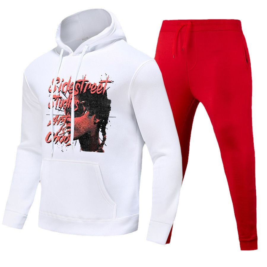 Men's hoodie and jogging pants set with a striking graphic element Chic and Style