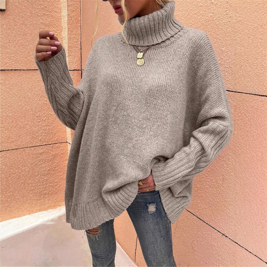 Pull en grosse maille pour dames avec col montant Chic und Stil