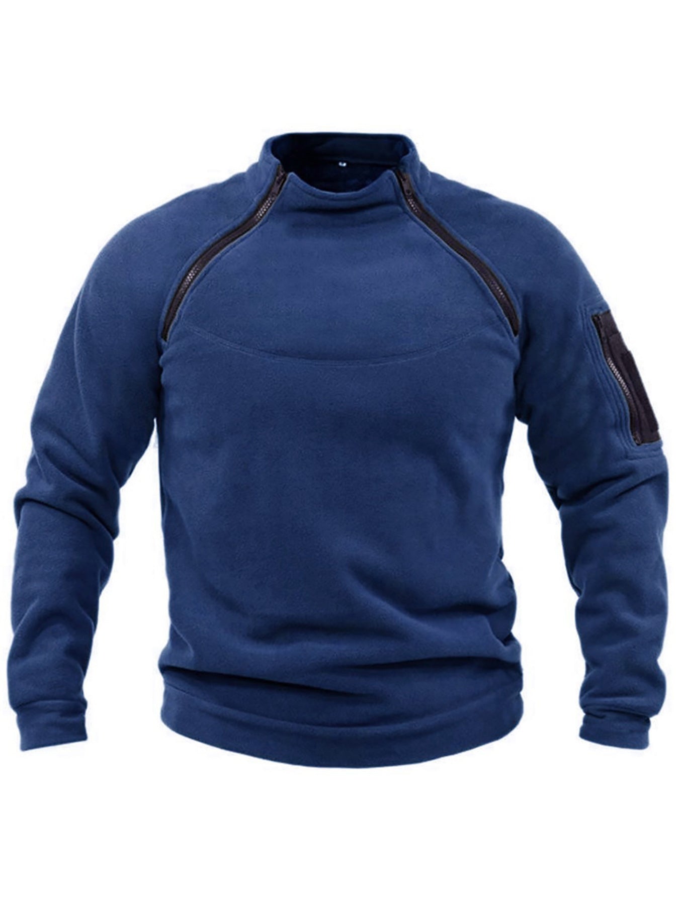 Pull-over thermique en polaire pour hommes avec col montant et poches pratiques Chic und Stil